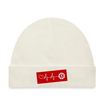 Poker chip Puls Herz Liebe - Baby Premium Organic Mütze - Naturweiß - Vorne
