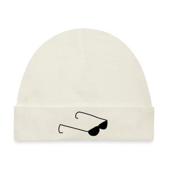 brille symbol klamotten sonnenbrille - Baby Premium Organic Mütze - Naturweiß - Vorne