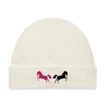 horses 02 - Baby Premium Organic Mütze - Naturweiß - Vorne