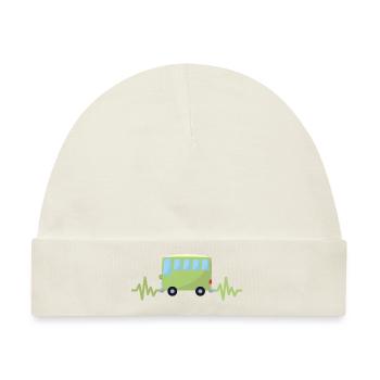Auto - Wagen - Herzschlag - Autobus - Style - Baby Premium Organic Mütze - Naturweiß - Vorne