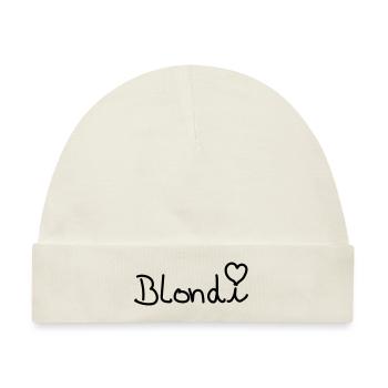 Blondi Herz – Süße Blonde Freundin Bae - Baby Premium Organic Mütze - Naturweiß - Vorne