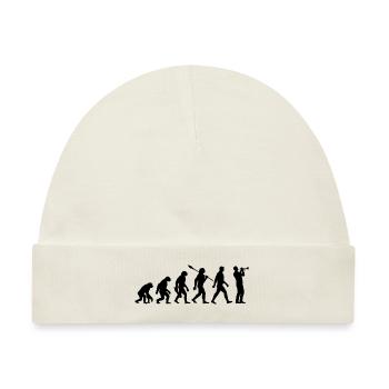 Evolution - Trompete - Musiker - Blasinstrument - Baby Premium Organic Mütze - Naturweiß - Vorne