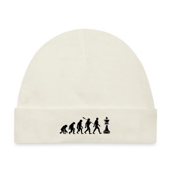 Evolution - Schach - Schachspieler - Baby Premium Organic Mütze - Naturweiß - Vorne