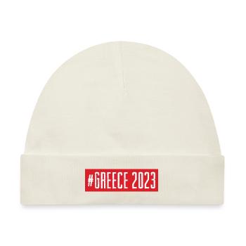 Greece 2023 - Baby Premium Organic Mütze - Naturweiß - Vorne