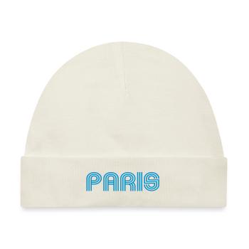 paris 70er Schrift Lounge - Baby Premium Organic Mütze - Naturweiß - Vorne
