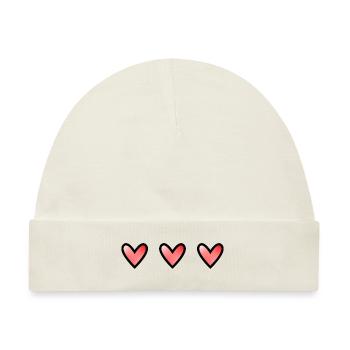 HERZ. HERZ. VALENTINSTAG. LIEBE. LIEBE. HERZ - Baby Premium Organic Mütze - Naturweiß - Vorne