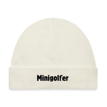 Minigolfer Minigolf - Miniatur Golf - Bahnengolf - Baby Premium Organic Mütze - Naturweiß - Vorne