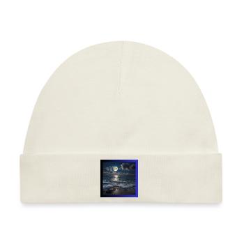 Vollmond mit Meer - Baby Premium Organic Mütze - Naturweiß - Hinten