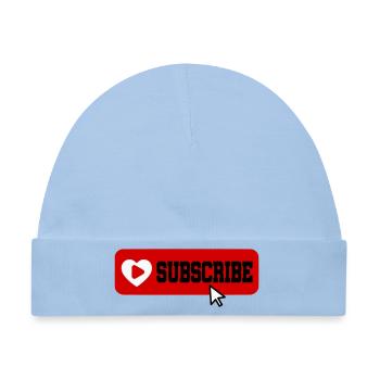 Fabelhaftes Symbol für die Schaltfläche "Abonnieren" des YouTube-Kanals - Baby Premium Organic Mütze - Hellblau - Vorne