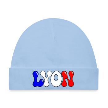 Lyon Bunte Blöcke Frankreich - Baby Premium Organic Mütze - Hellblau - Vorne