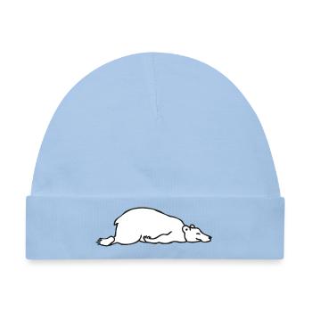 Der faule Paule - Sleeping Bear - Schlafender Bär - Baby Premium Organic Mütze - Hellblau - Vorne