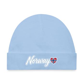 Norwegisches Drehbuch mit Flag Heart Fan Patriotisch - Baby Premium Organic Mütze - Hellblau - Vorne