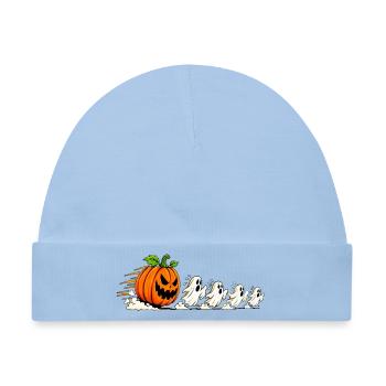 HALLOWEEN KÜRBIS GEIST - Baby Premium Organic Mütze - Hellblau - Vorne