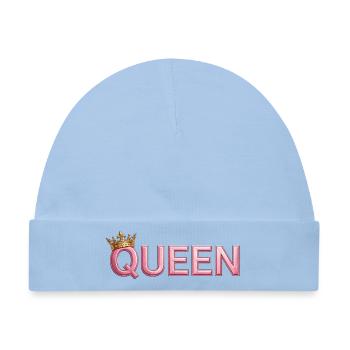 Pink Crown Queen Typografie - Baby Premium Organic Mütze - Hellblau - Vorne
