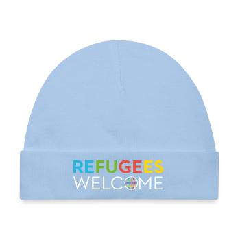 refugees welcome asylrecht bleiberecht für alle - Baby Premium Organic Mütze - Hellblau - Vorne