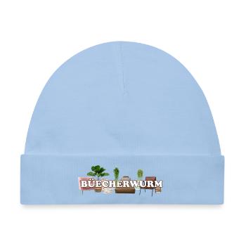 BÜECHERWURM - Baby Premium Organic Mütze - Hellblau - Vorne
