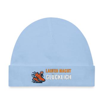 Laufen macht glücklich Motiv. - Baby Premium Organic Mütze - Hellblau - Vorne