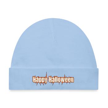 Fröhlicher Halloween-Schriftzug Grusel - Baby Premium Organic Mütze - Hellblau - Vorne
