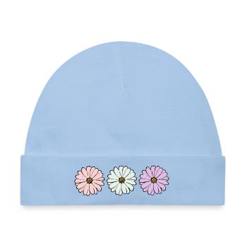 Blume pastell Blüte Blumen pastell Blumenmuster - Baby Premium Organic Mütze - Hellblau - Vorne