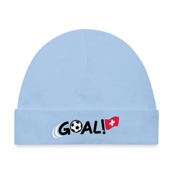 Goal! Schweizer Fussballflagge - Baby Premium Organic Mütze - Hellblau - Vorne