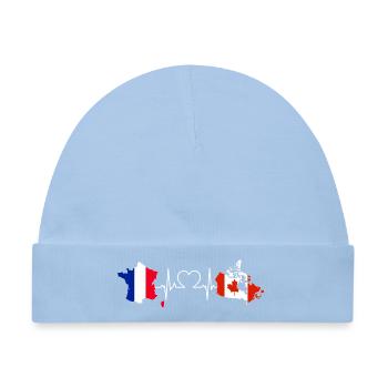 Heartbeat France Kanada - Baby Premium Organic Mütze - Hellblau - Vorne