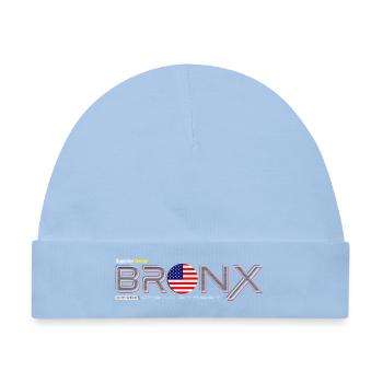 Bronzenes Stadtsymbol mit amerikanischer Flagge - Baby Premium Organic Mütze - Hellblau - Vorne
