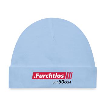 Furchtlos auf 50ccm Stolzer Mofa- und Mopedfahrer - Baby Premium Organic Mütze - Hellblau - Vorne