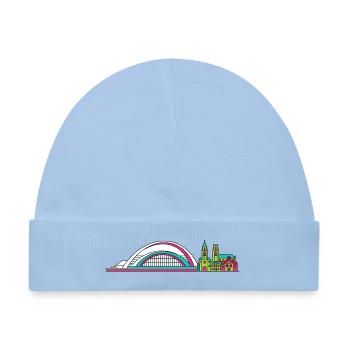 Liege City Skyline Guillemins Station Kunst - Baby Premium Organic Mütze - Hellblau - Vorne