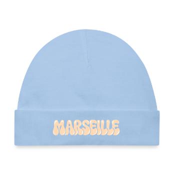Marseille Mittelmeer-Typo-Blase - Baby Premium Organic Mütze - Hellblau - Vorne