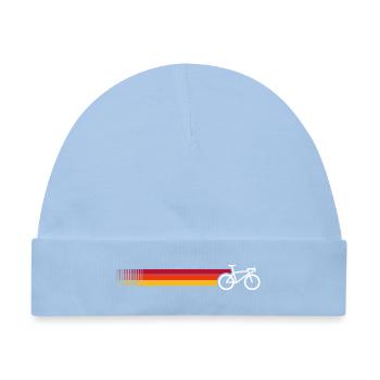 Sunset Stripes Fahrrad-Silhouette - Baby Premium Organic Mütze - Hellblau - Vorne
