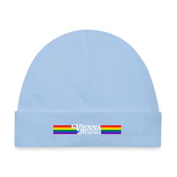 Wien Pride Regenbogen LGBTQIA+ Toleranz Vie - Baby Premium Organic Mütze - Hellblau - Vorne