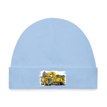 Baustellenfahrzeuge der Oberliga von Erdarbeiten - Baby Premium Organic Mütze - Hellblau - Vorne