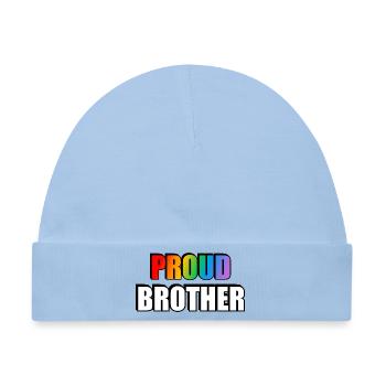 Stolzer Bruder LGBT Pride Regenbogen - Baby Premium Organic Mütze - Hellblau - Vorne