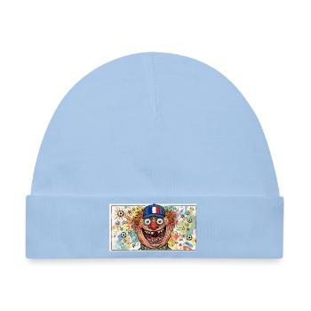 Französischer Fußballclown Popart - Baby Premium Organic Mütze - Hellblau - Vorne