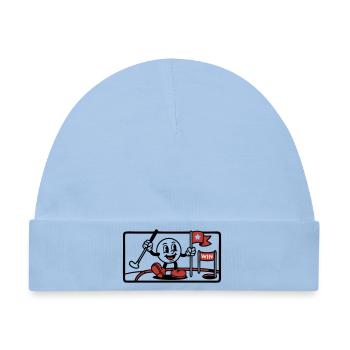 Minigolf Retro Cartoon Golfball JGA Team - Baby Premium Organic Mütze - Hellblau - Vorne