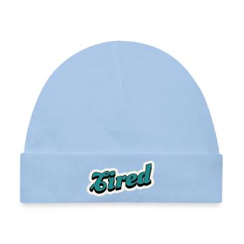 Müder dunkler türkisfarbener Retro-Skripttext - Baby Premium Organic Mütze - Hellblau - Vorne