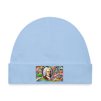 Johann Sebastian Bach: Porträt in modernem Malstil - Baby Premium Organic Mütze - Hellblau - Vorne