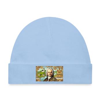 Johann Sebastian Bach: Porträt in modernem Malstil - Baby Premium Organic Mütze - Hellblau - Vorne
