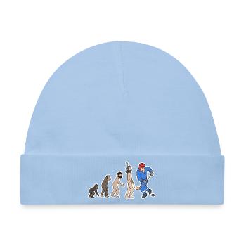 Evolution Eishockeyspieler  - Baby Premium Organic Mütze - Hellblau - Vorne