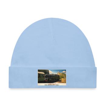 Corfe Castle Dampflok-Plakat - Baby Premium Organic Mütze - Hellblau - Vorne