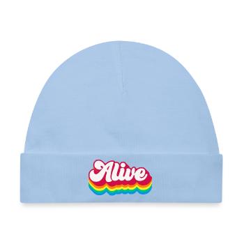 Alive – Retro Rainbow 70s - Baby Premium Organic Mütze - Hellblau - Vorne