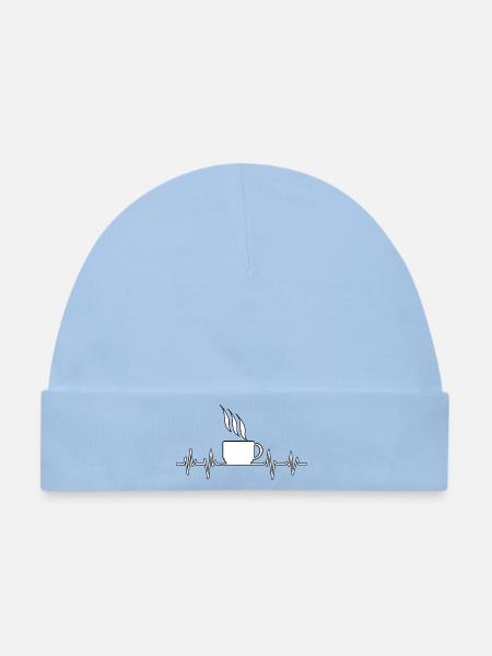 Herzschlag Kaffee - Baby Premium Organic Mütze - Hellblau