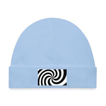 Hypnotische Schwarz-Weiß-Haarfeder - Baby Premium Organic Mütze - Hellblau - Vorne