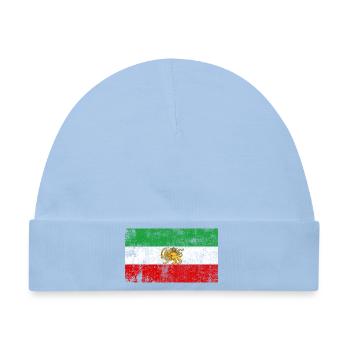 Iran alte Fahne Grunge Retro VIntage - Baby Premium Organic Mütze - Hellblau - Vorne