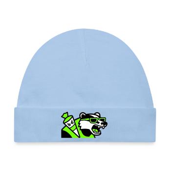 Dachs Schultuete Maskottchen - Baby Premium Organic Mütze - Hellblau - Vorne