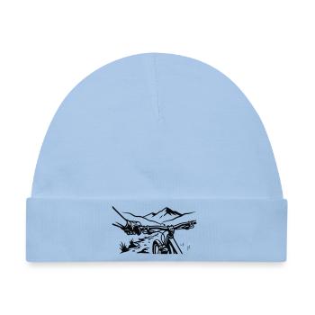 MTB Lenker Berge Grafik - Baby Premium Organic Mütze - Hellblau - Vorne