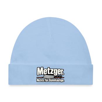 Metzger. Nichts für Dünnhäutige. – Lustiger Metzge - Baby Premium Organic Mütze - Hellblau - Vorne