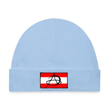 Anarchie Symbol auf rotem Hintergrund - Baby Premium Organic Mütze - Hellblau - Vorne