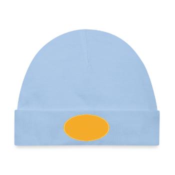 Ovaler Background schmutzig gold-gelb - Baby Premium Organic Mütze - Hellblau - Vorne