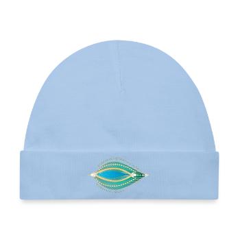 Filigranes orientalisches Blattornament - Baby Premium Organic Mütze - Hellblau - Vorne